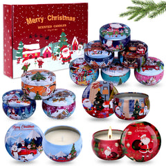 Assorted Christmas Scented Candles Gift Set - Juniper Lavender fragrance