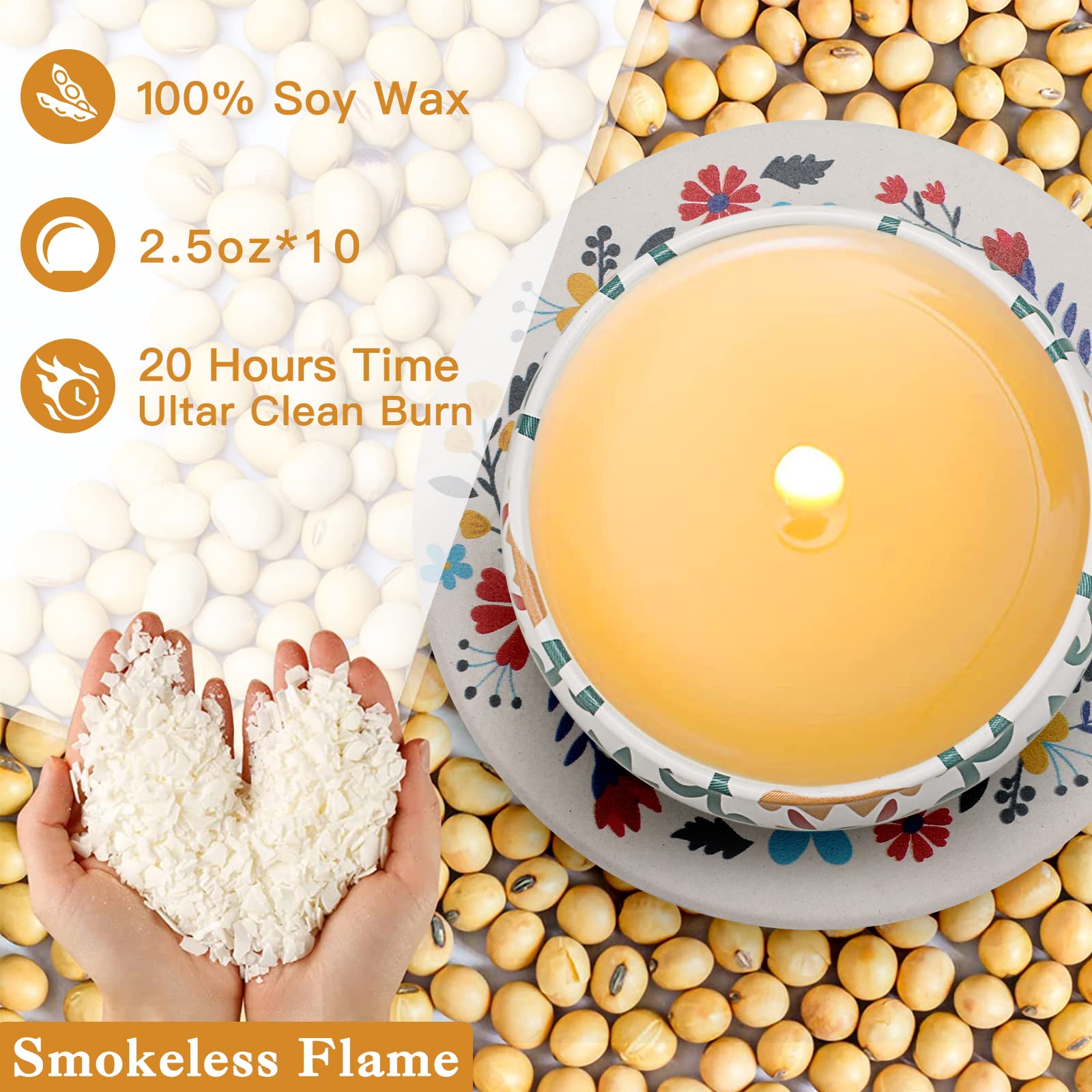 Close-up of artistically patterned candle tins