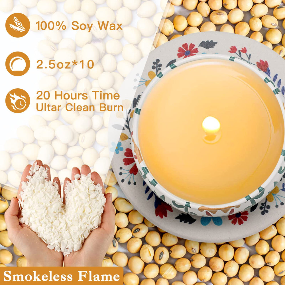 Close-up of artistically patterned candle tins