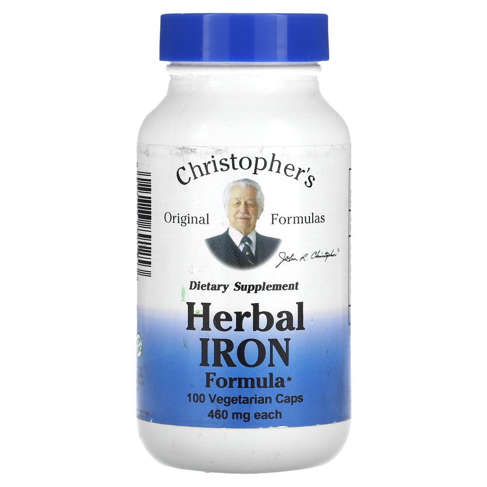 Christopher's Original Formulas Herbal Iron Formula bottle – 450 mg, 100 vegetarian capsules