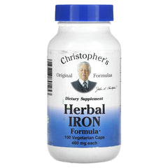 Christopher's Original Formulas Herbal Iron Formula bottle – 450 mg, 100 vegetarian capsules
