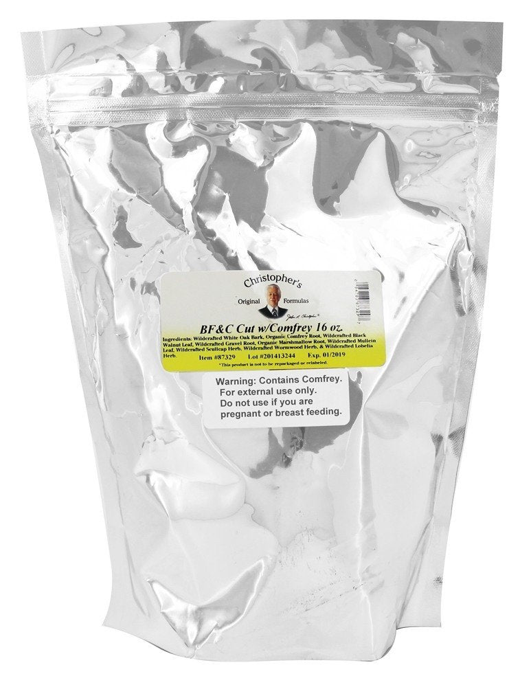 Bottle of Christopher's Original Formulas BF&C Cut with Comfrey 16 oz