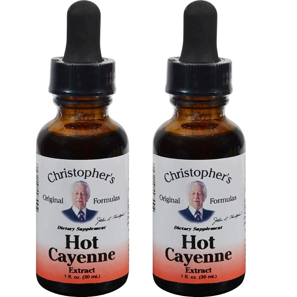 Bottle of Christopher's Original Formulas Hot Cayenne Extract 1 fl oz, pack of 2