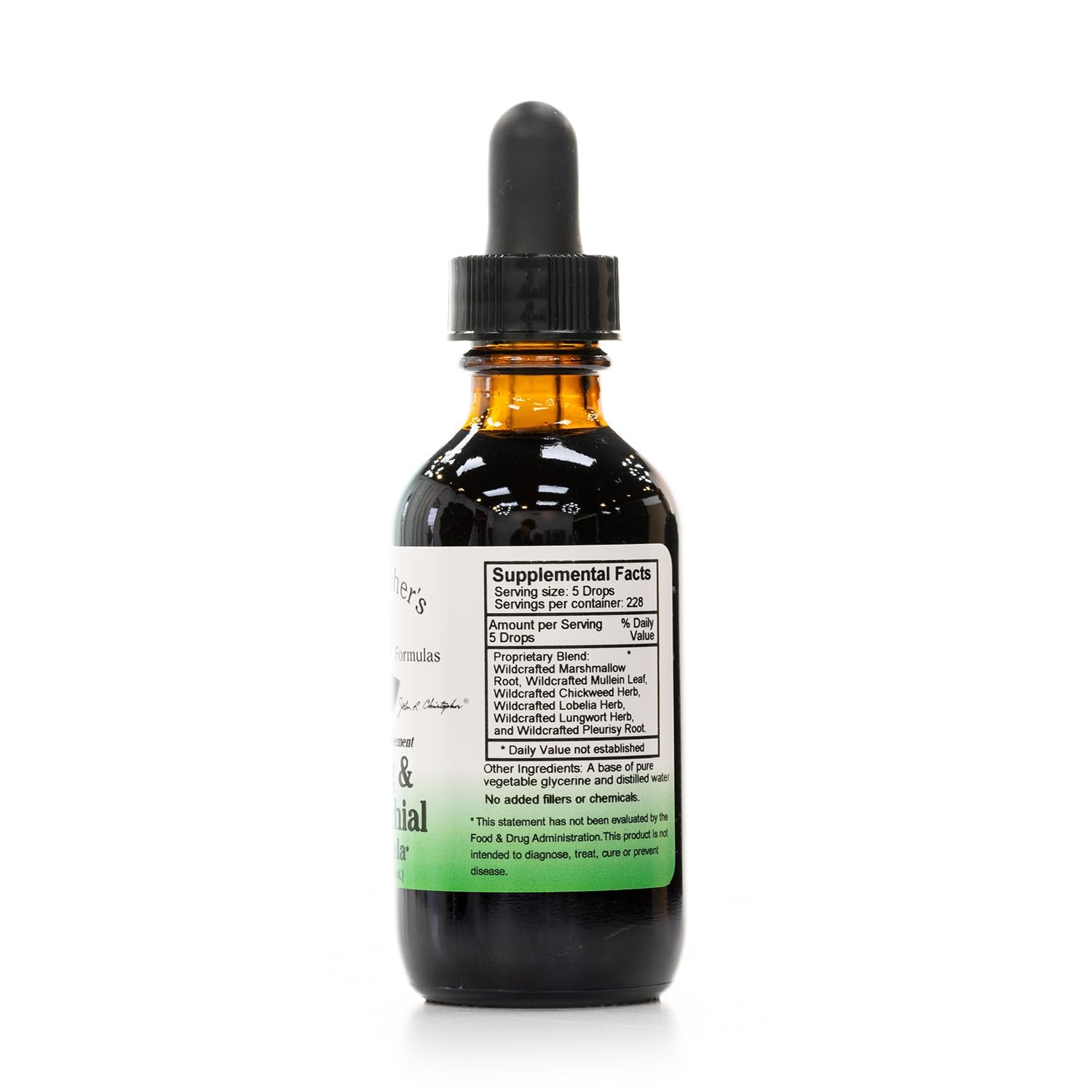 Liquid respiratory support formula in a 2 oz bottle
