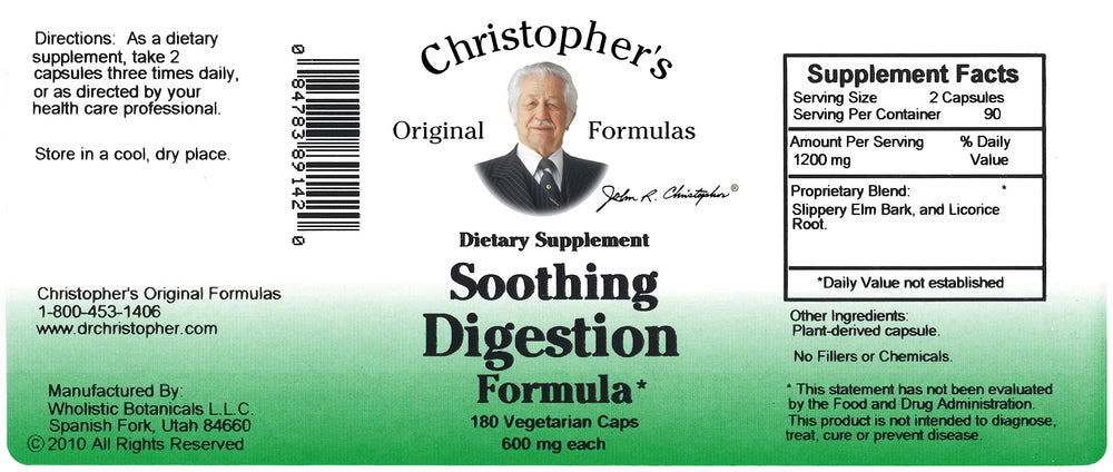 Herbal blend and product packaging for Soothing Digestion
