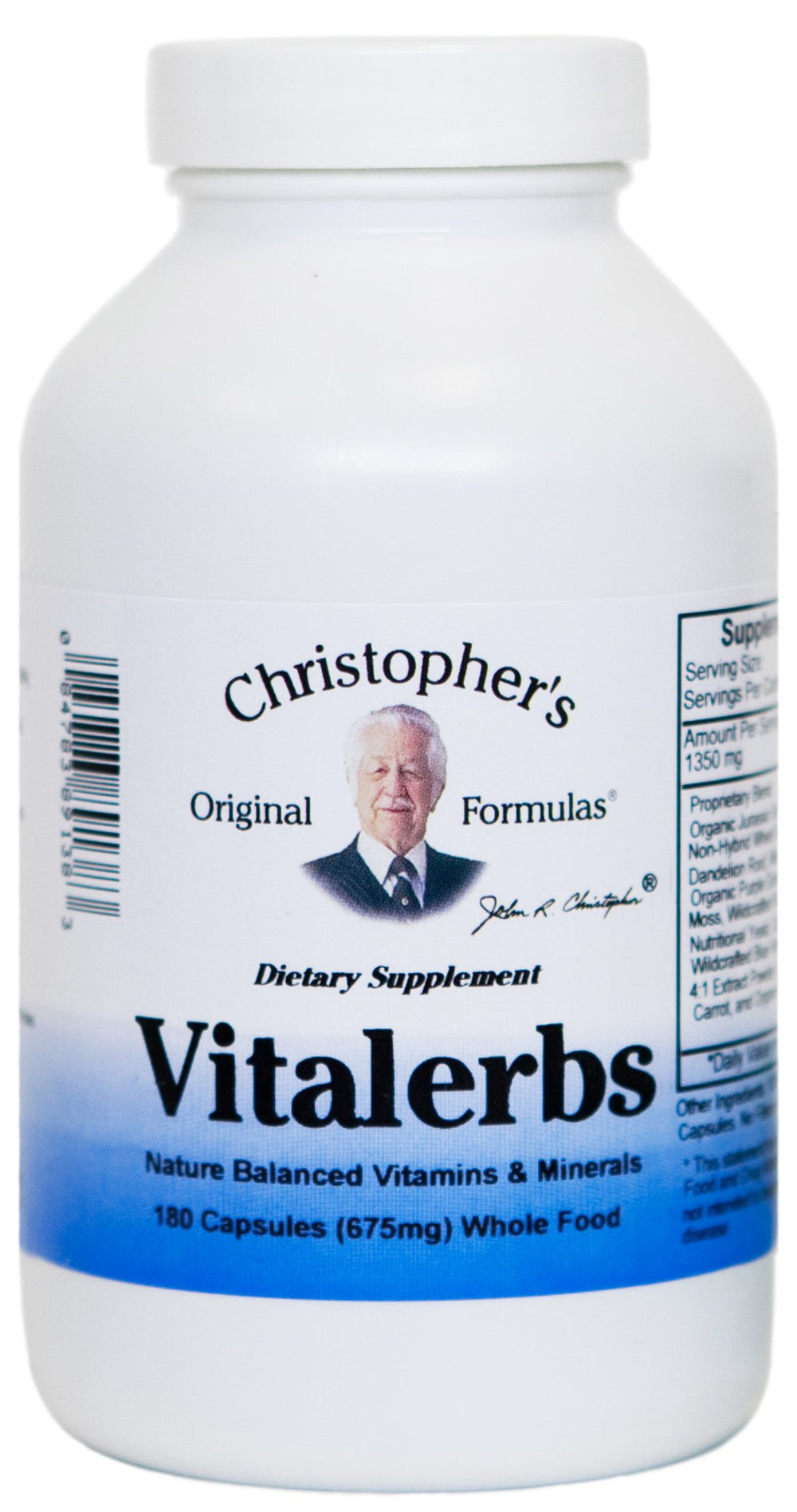 Bottle of Christopher's Vitalerbs 180 Vegetarian Capsules