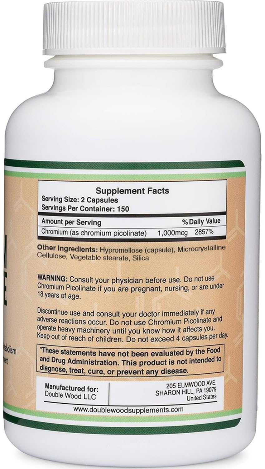 High-absorption Chromium Picolinate formula - vegan, non-GMO, gluten-free