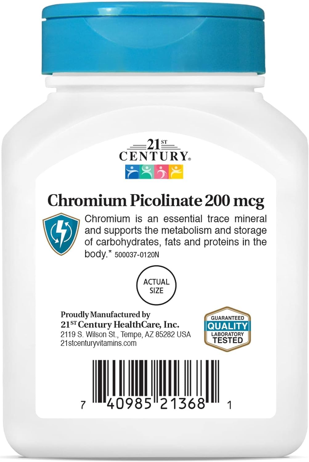 Ingredient panel for chromium picolinate 200 mcg per tablet