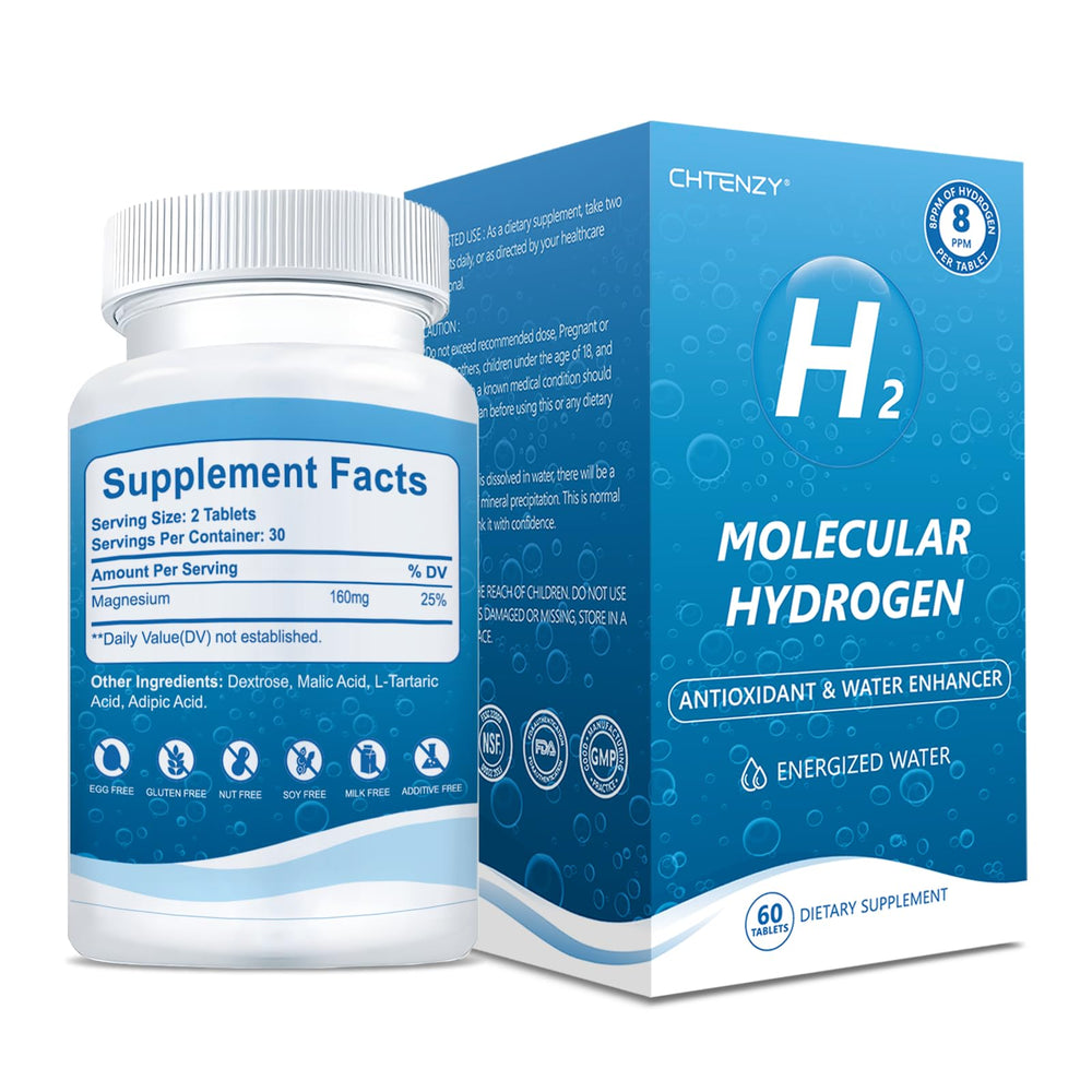 Lifestyle scene of using hydrogen water tablets at a desk