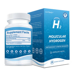 Lifestyle scene of using hydrogen water tablets at a desk
