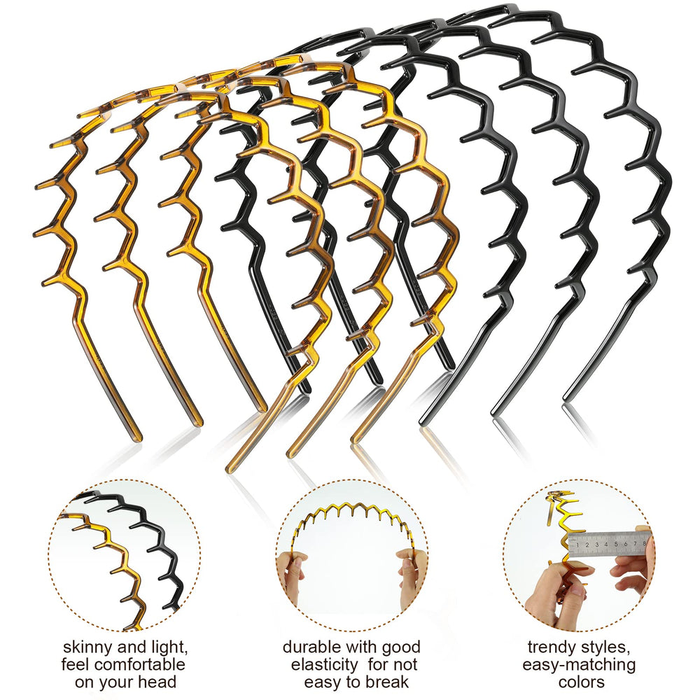 Chuangdi anti-slip zigzag headband secures hair without snagging the scalp.