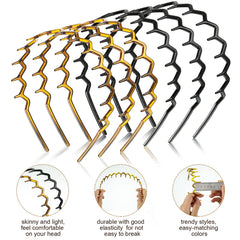 Chuangdi anti-slip zigzag headband secures hair without snagging the scalp.