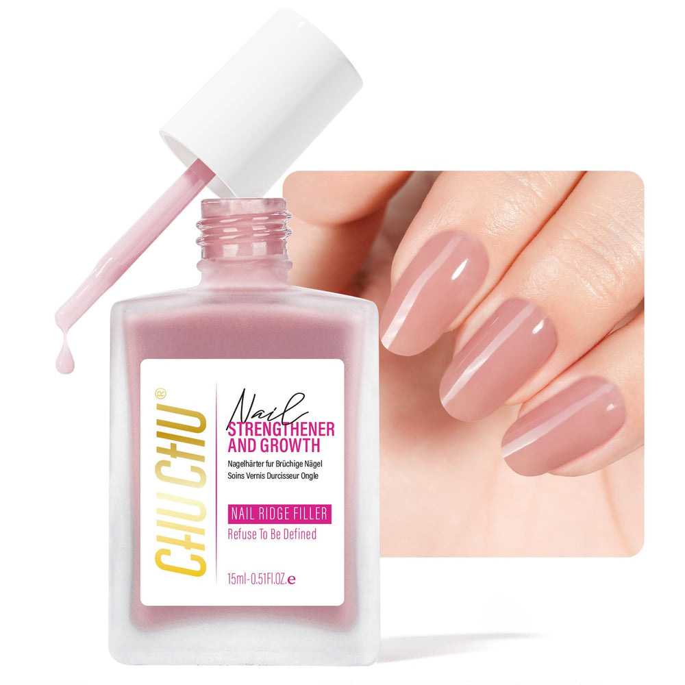 CHUCHU 8-in-1 nail-strengthener image shows a multi-task formula for stronger nails.