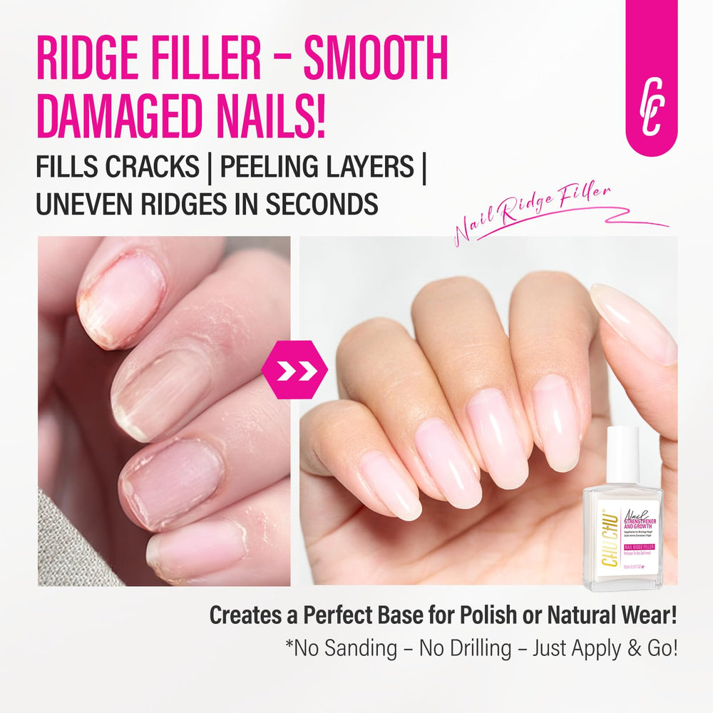 CHUCHU Nail Ridge Filler brush applying protective base layer