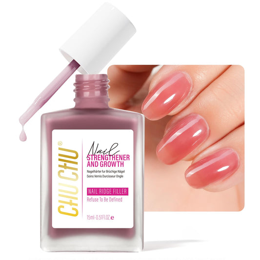 CHUCHU 8-in-1 bottle highlights multitasking formula for stronger, healthier nails.