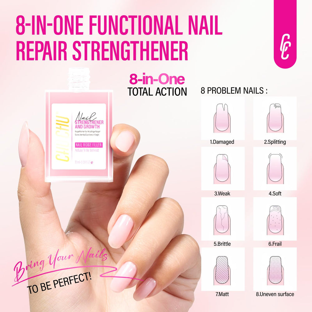 CHUCHU damaged nails repair view with improved texture and resilience