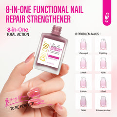 CHUCHU ridge filler close-up shows natural, safe coverage for even nails.