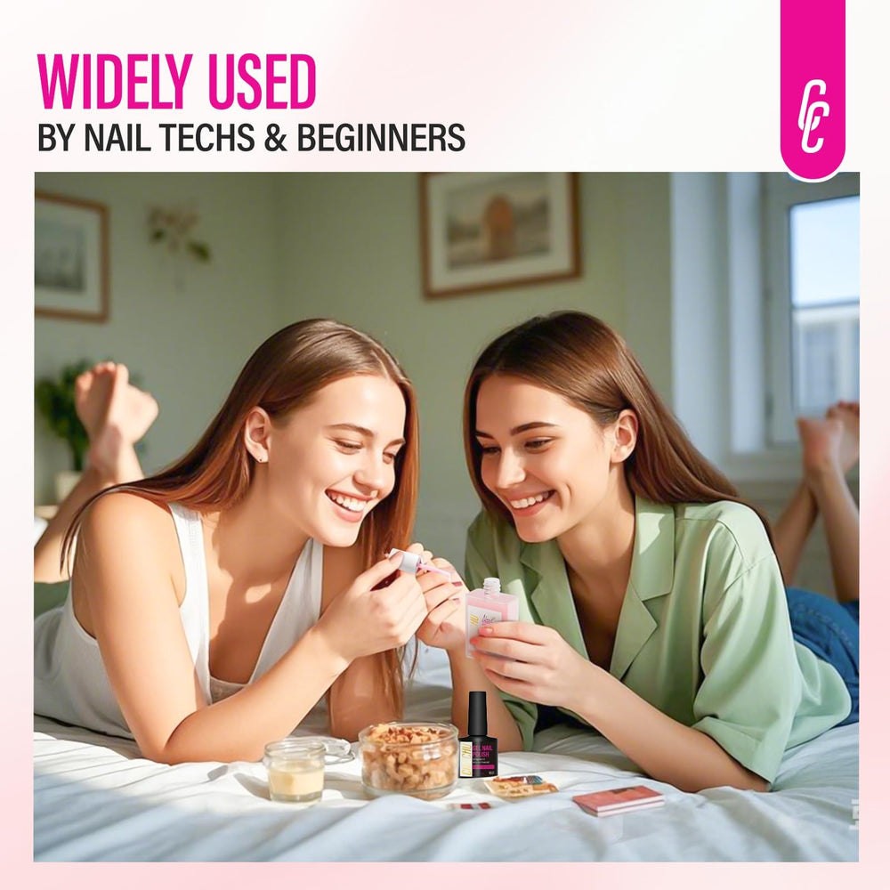 Quick-drying CHUCHU formula shown during manicure session.