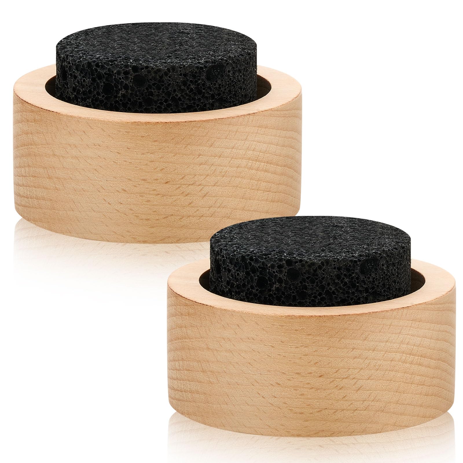 Chunful lava rock diffuser set with 2 diffusers, rocks, and wooden bases