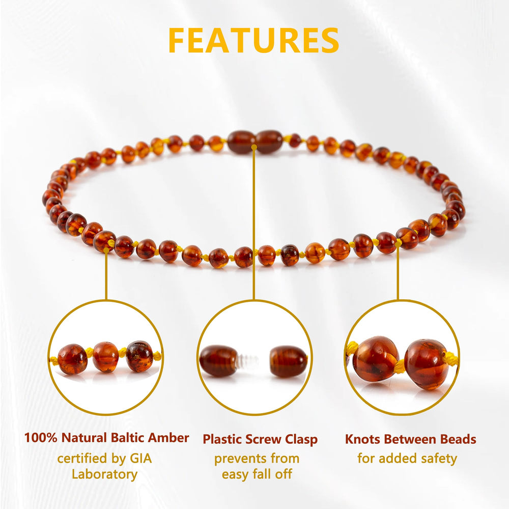 Safety-knotted beads and twist clasp detail