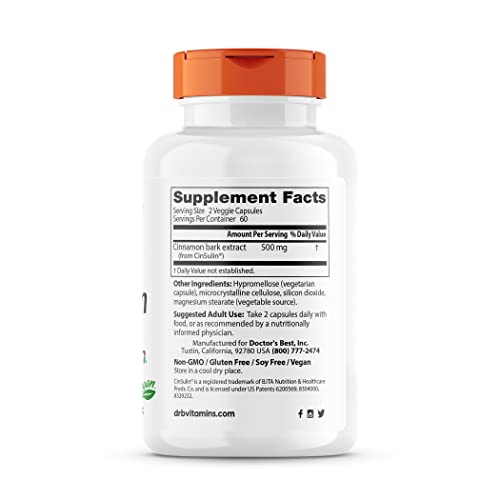 CinSulin patented cinnamon water extract label