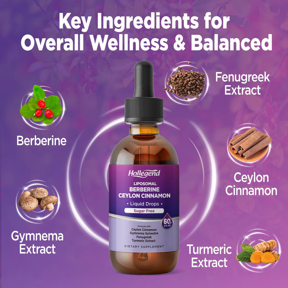 Berberine drops with cinnamon and digestive-immune blend ingredients