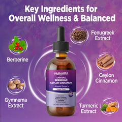 Berberine drops with cinnamon and digestive-immune blend ingredients