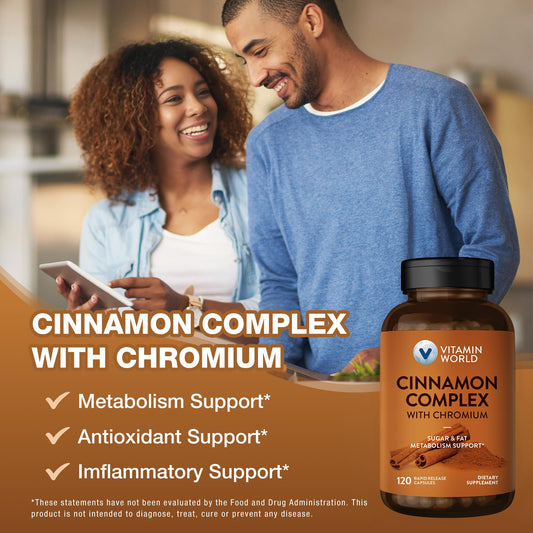 Close-up of Cinnamon Complex with Chromium capsules