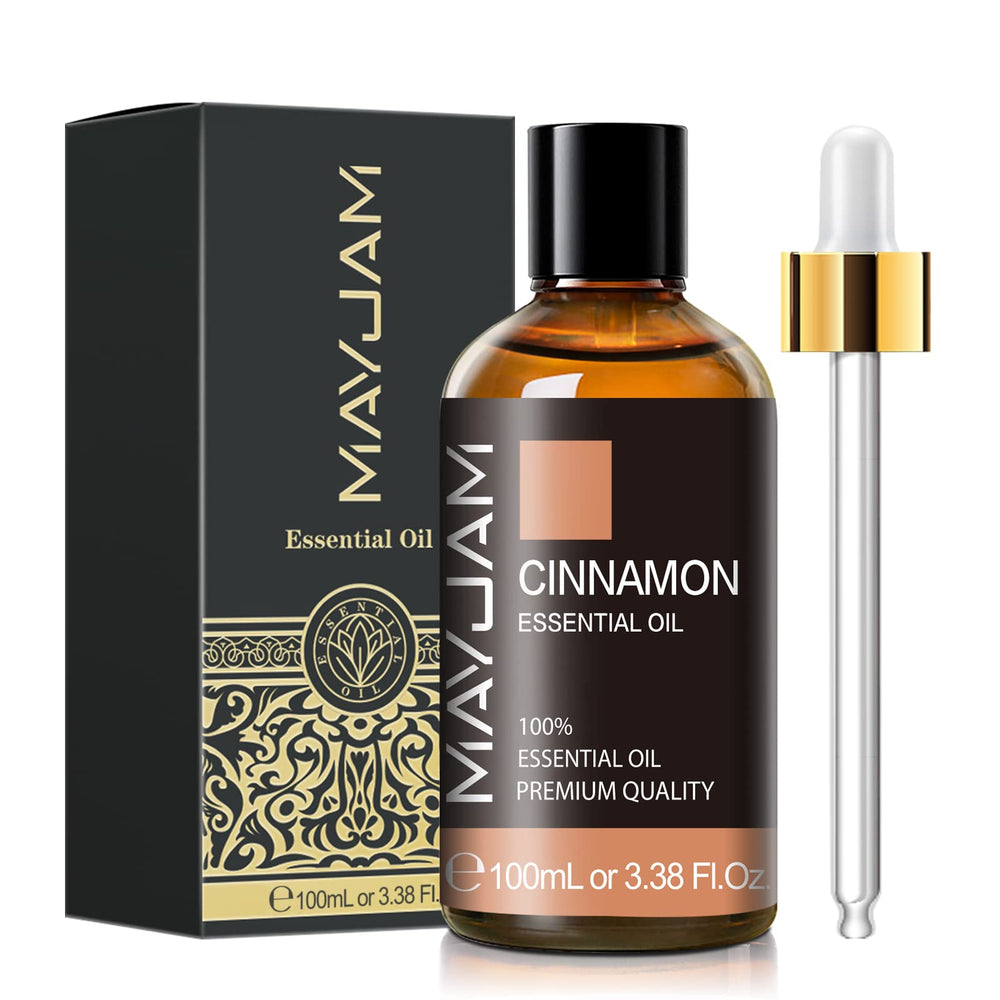 MAYJAM Cinnamon essential oil in 100ml amber glass bottle