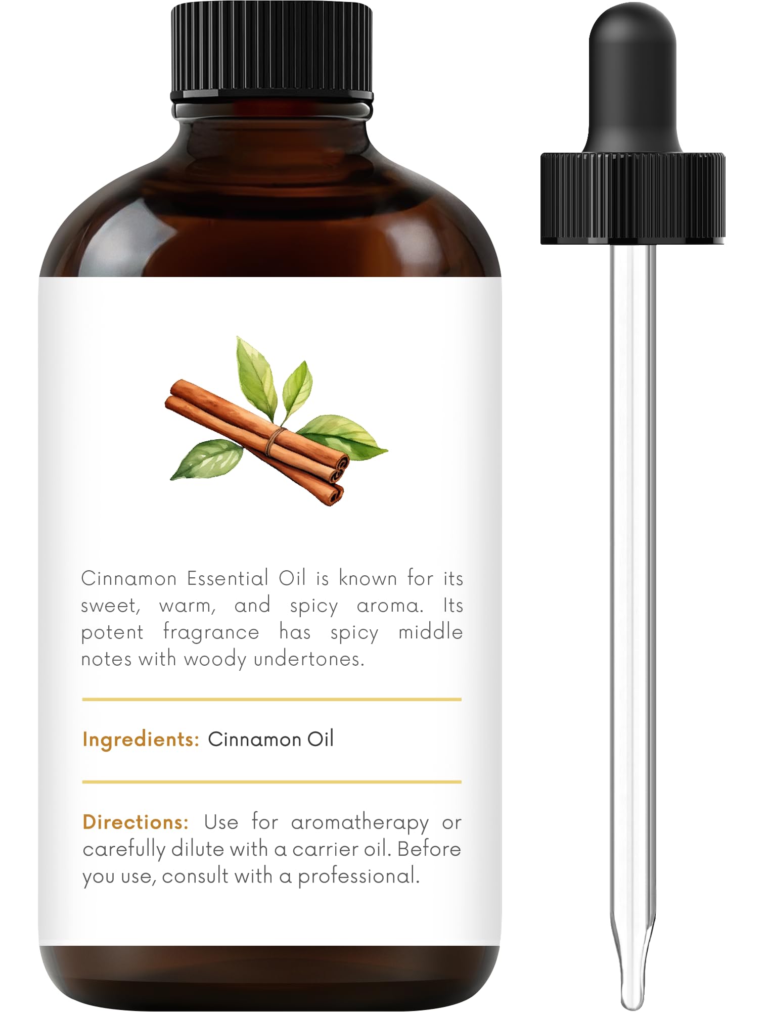 Cinnamon essential oil for diffuser and aromatherapy