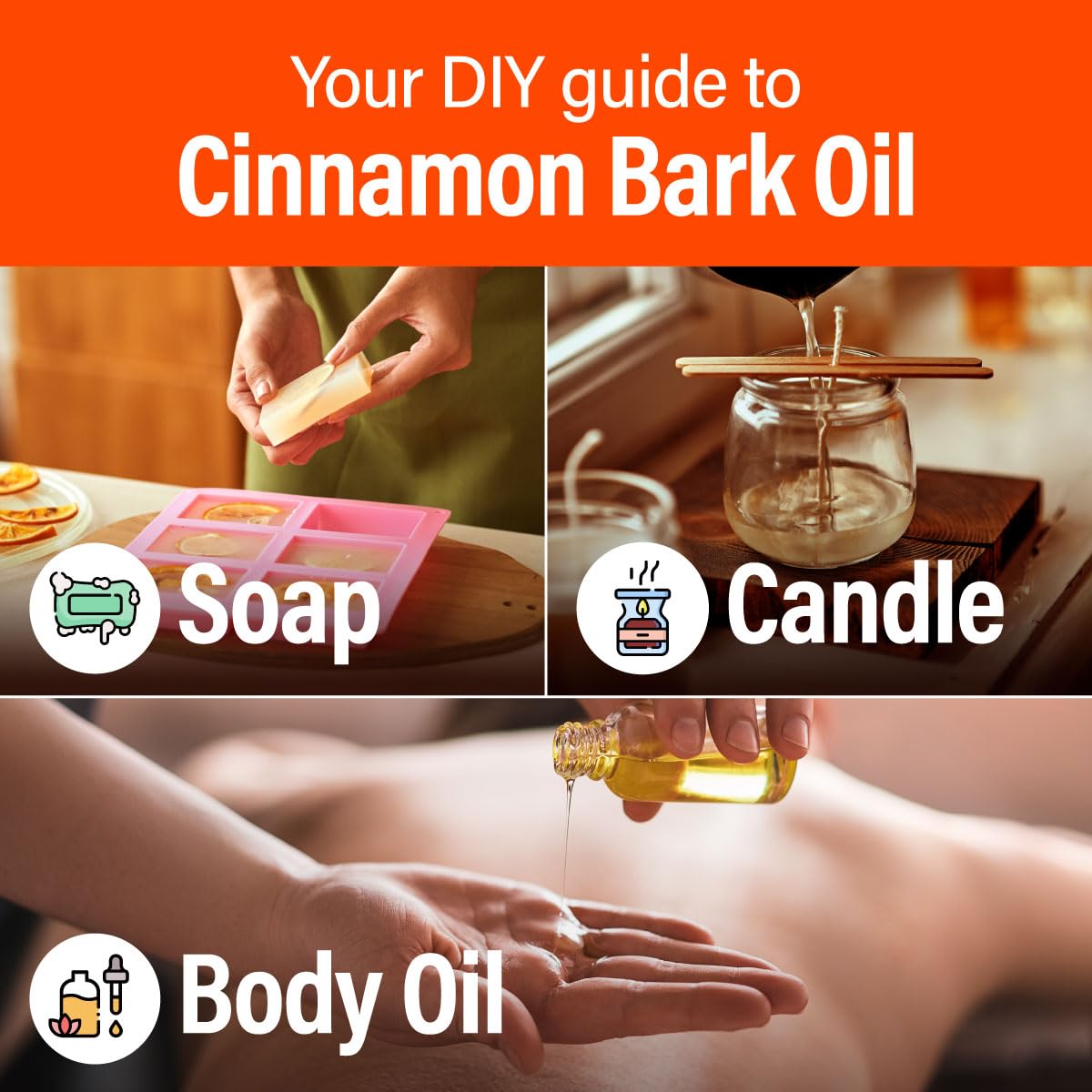 DIY candles and soaps with cinnamon oil
