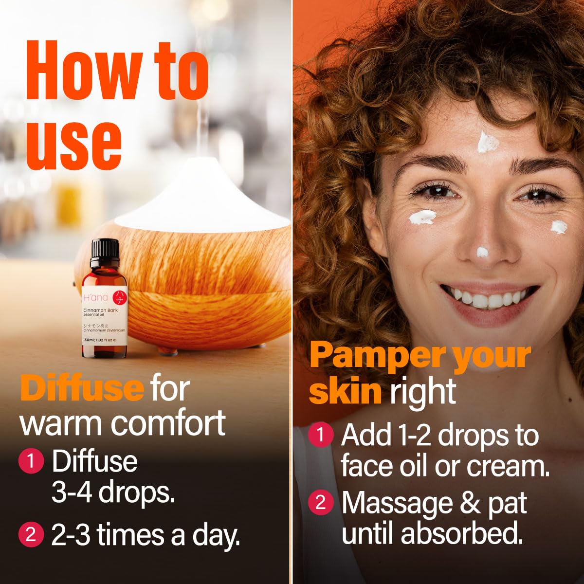Cinnamon oil used for hair and skin care