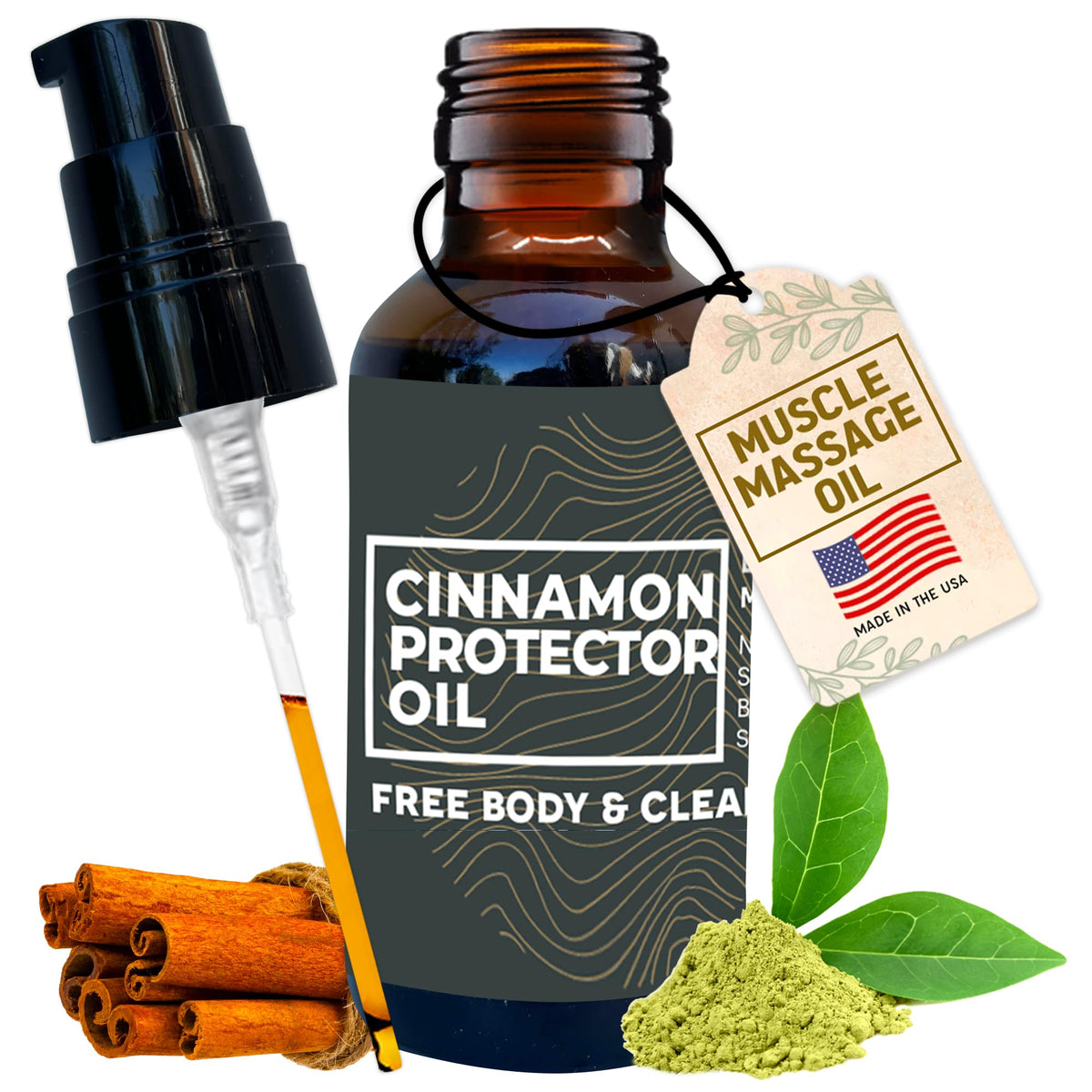 Cinnamon Protector Oil bottle - side view