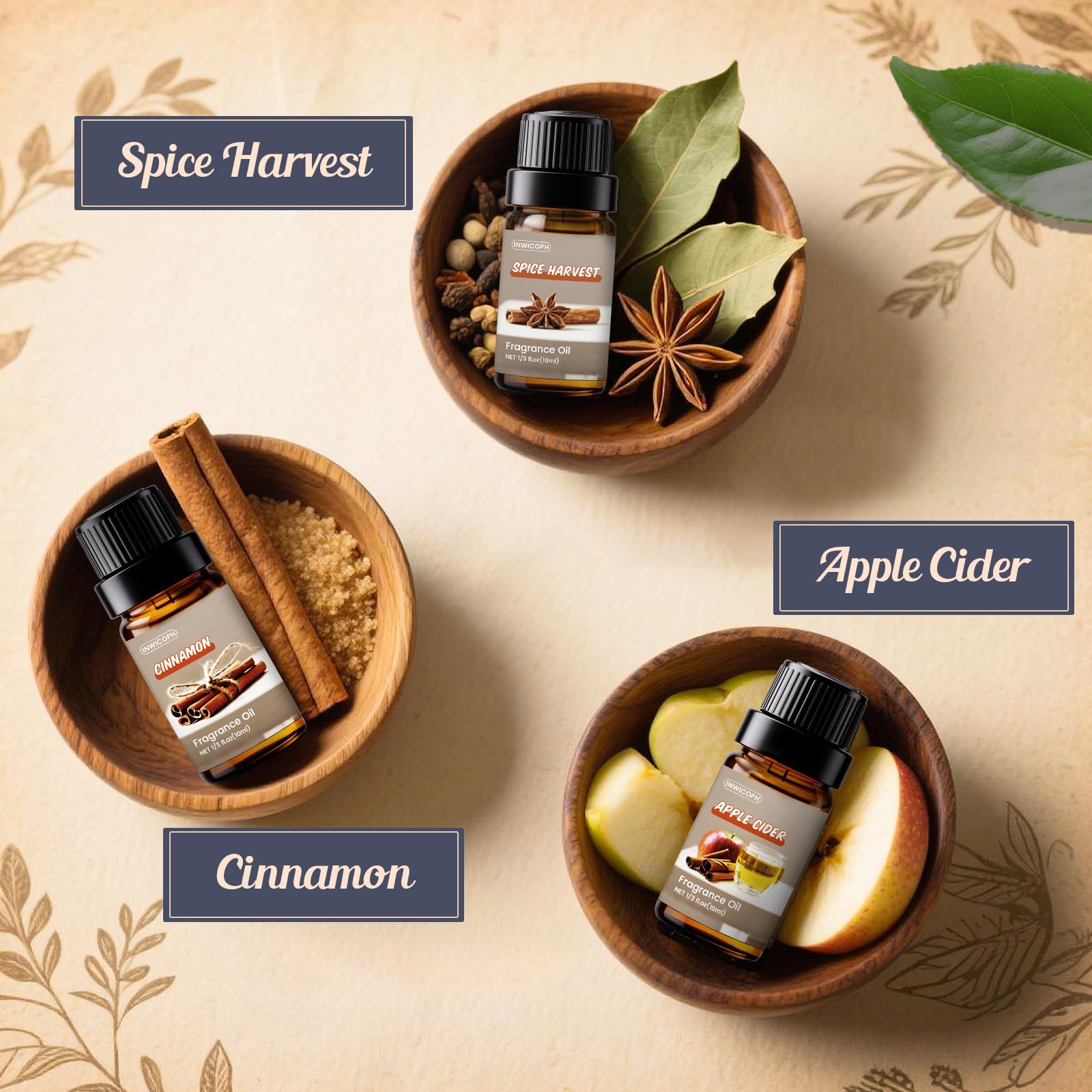 Cinnamon Spice Harvest fragrance oil in a 10ml amber bottle