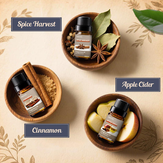 Cinnamon Spice Harvest fragrance oil in a 10ml amber bottle
