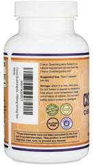 Dietary supplement bottle showing Non-GMO and Gluten Free indicators