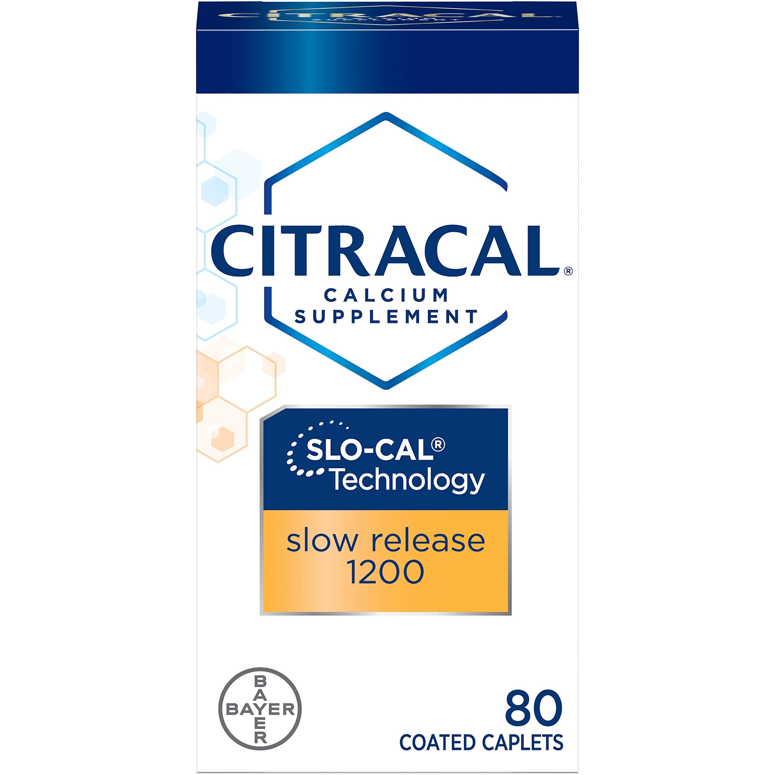 Citracal Calcium + D Slow Release 1200mg 80-tablet pack – product hero image