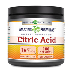 Front view of Amazing Formulas Citric Acid Powder 1g serving