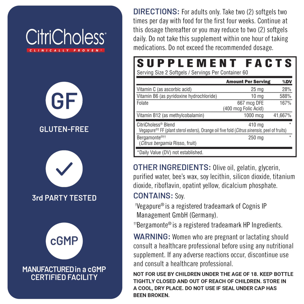 Vitamin C and B vitamins included in CitriCholess