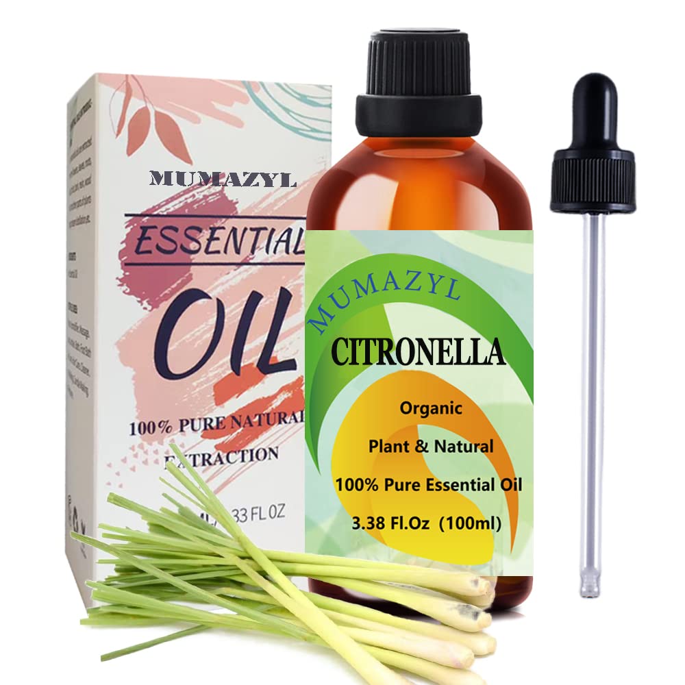 Citronella essential oil in amber 100ml bottle for diffuser