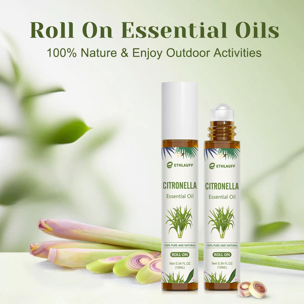 Application of citronella roll-on on skin
