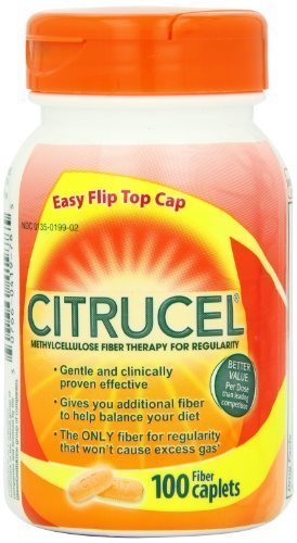 Front view of Citrucel Smartfiber Caplets bottle showing label