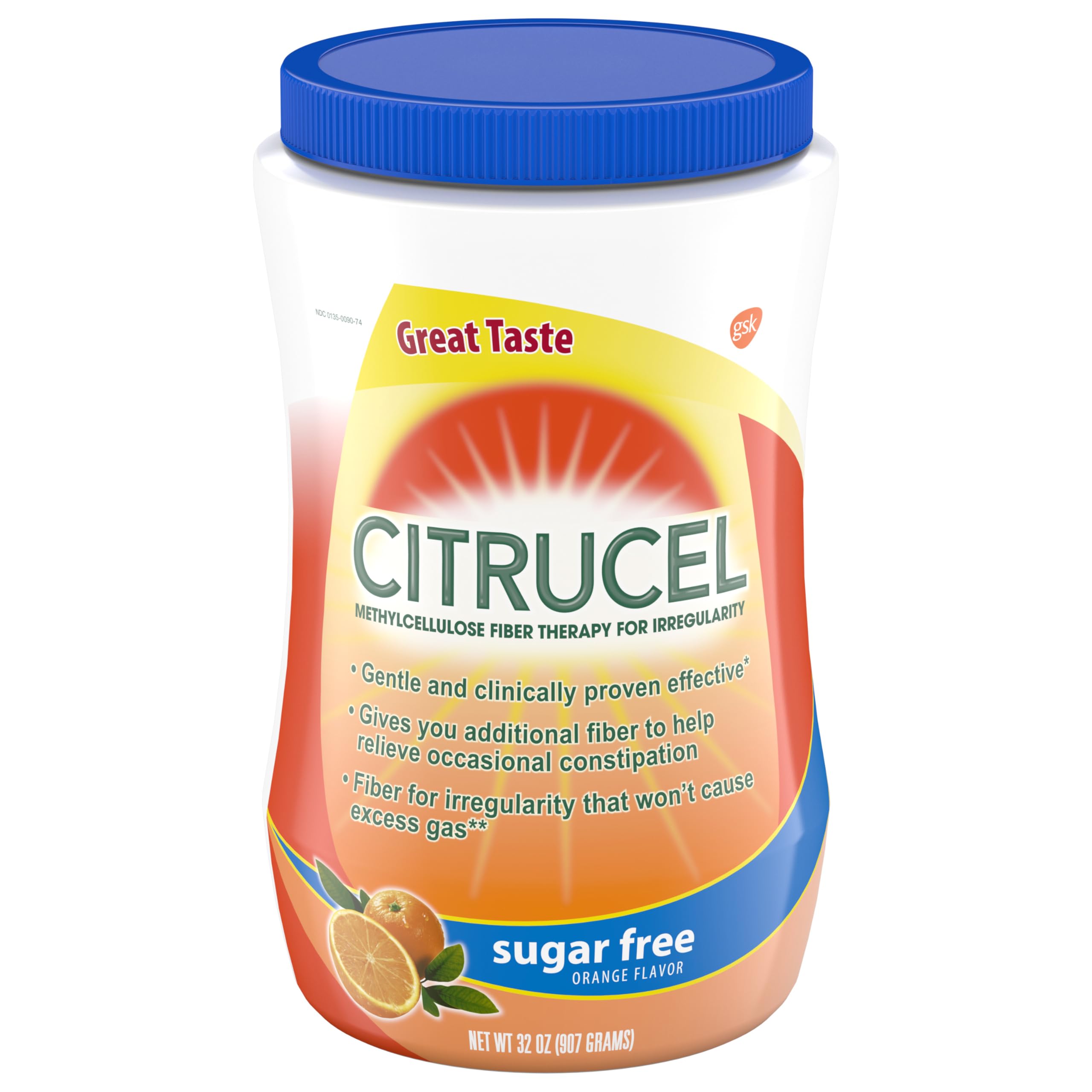 Citrucel Sugar Free Orange Fiber Powder 32 oz bottle