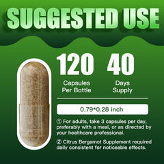 Gluten free, non-GMO, vegan Citrus Bergamot 1000mg capsules
