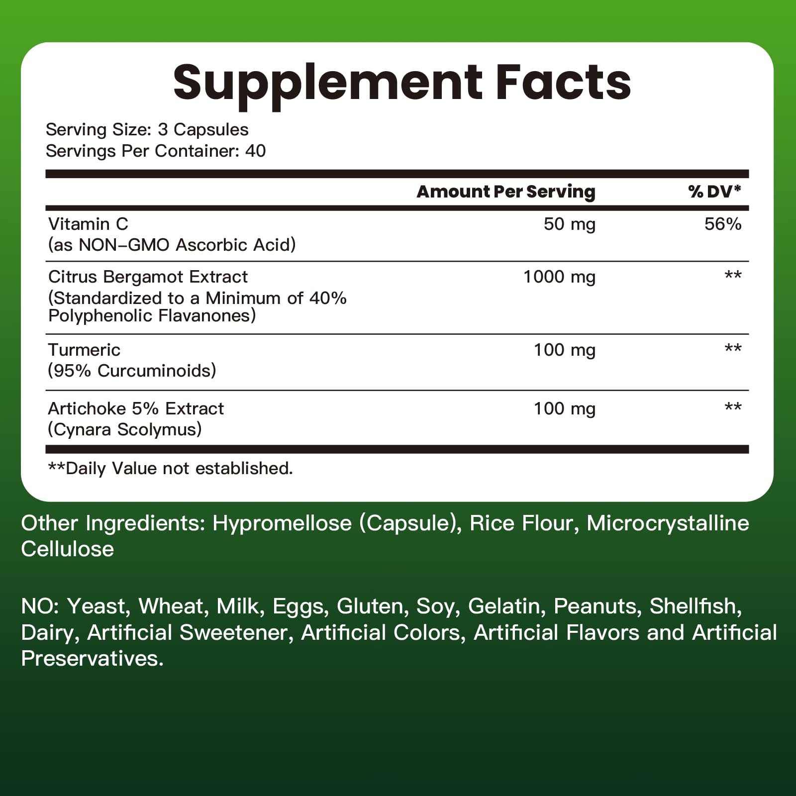 Third-party tested Citrus Bergamot 1000mg supplement purity and potency