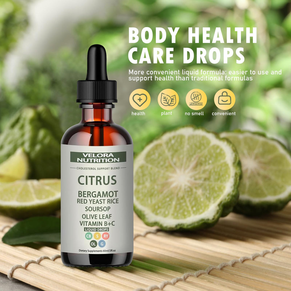 Citrus Bergamot drops bottle showing 2 mL dose