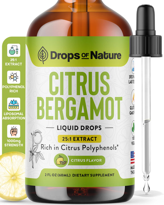 Citrus Bergamot Extract 25:1 Liquid Drops bottle with label