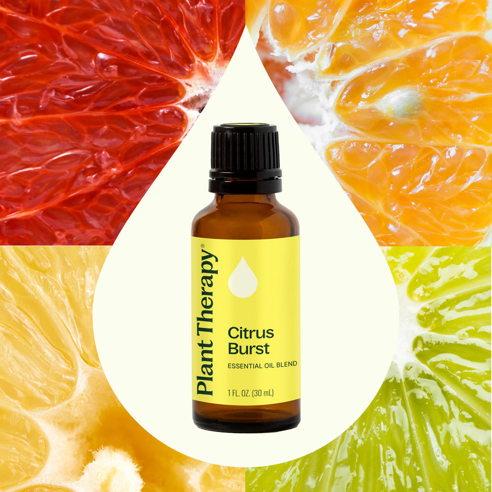 Close-up of Citrus Burst bottle with dropper