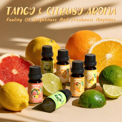 Citrus essential oils set packaging and display