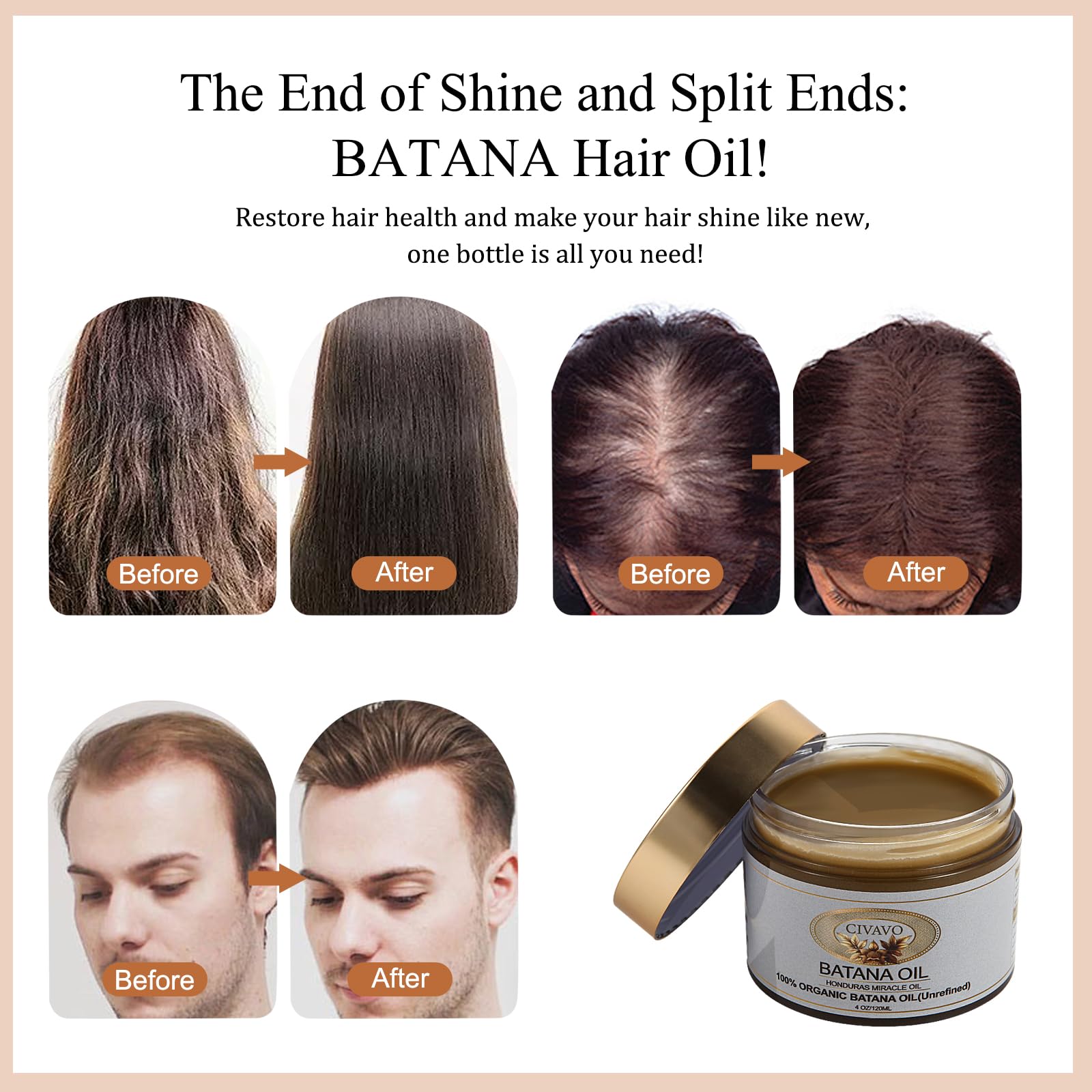 Civavo Batana Oil earthy aroma conveys authentic natural care.
